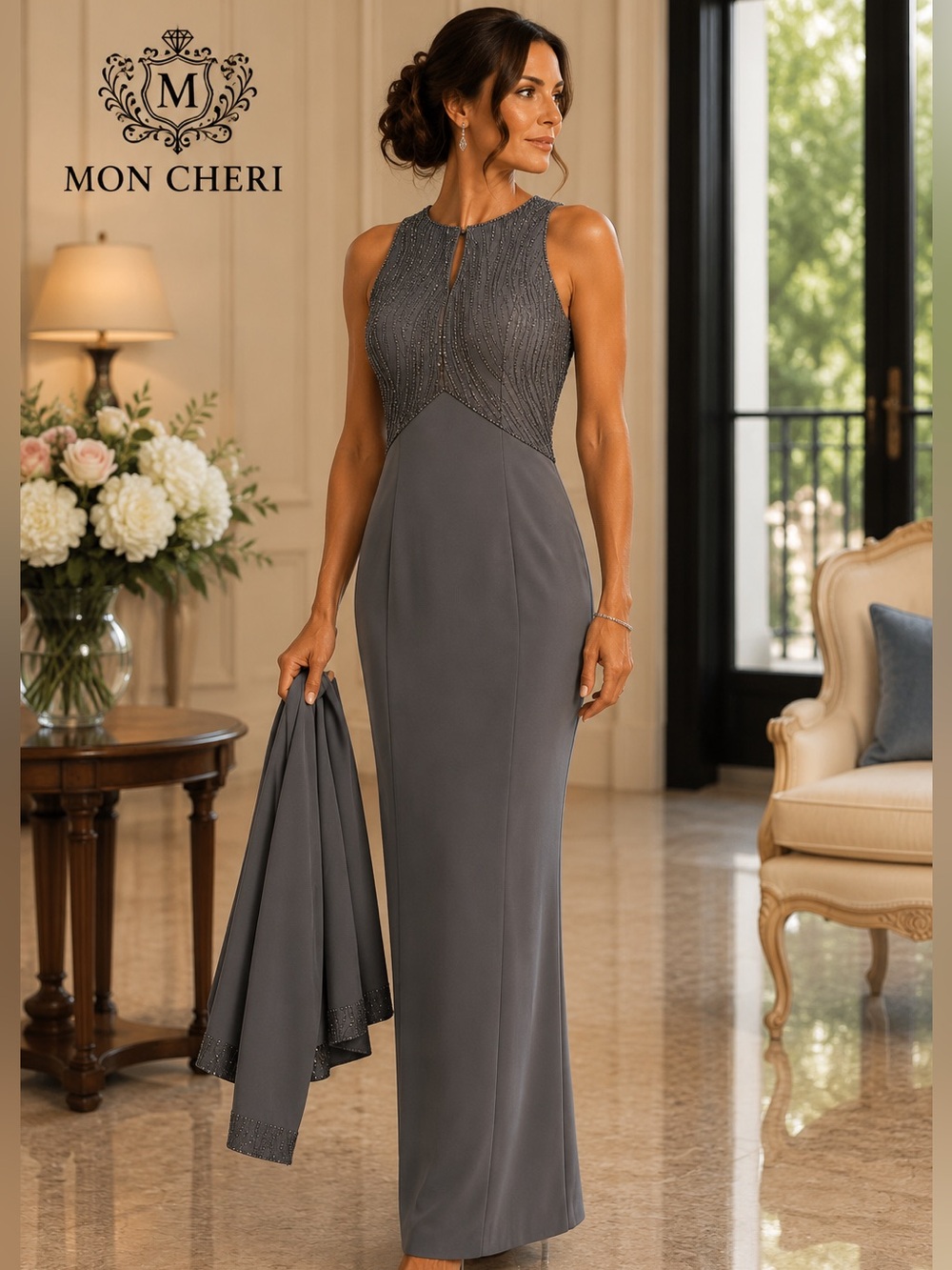 🔥Montage Collection by Monte Cheri, Rich Metallic Silver,Excellent Cond.Size 8P